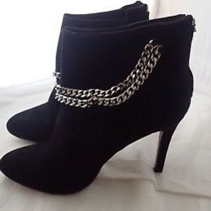 Dolce Vita Kendal Black Suede Chain Ankle Booties